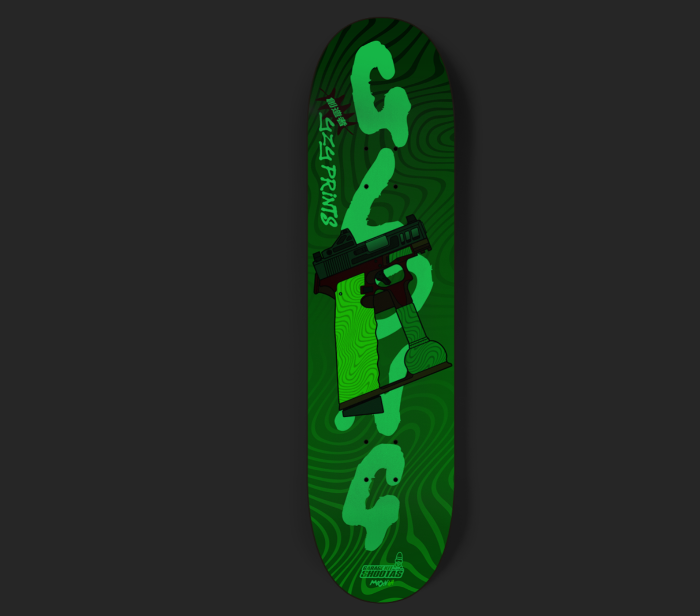 Glowie-n-Dark Glong Skatedeck